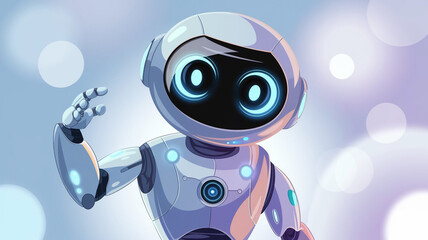 Friendly Robot Character Illustration   Artificial Intelligence Concept