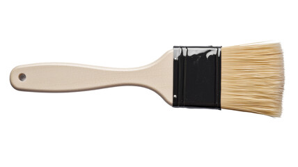 A paintbrush with a black handle and a black band