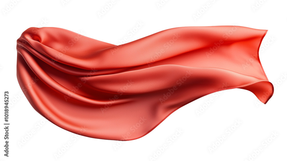 Poster a red fabric with a flowing pattern