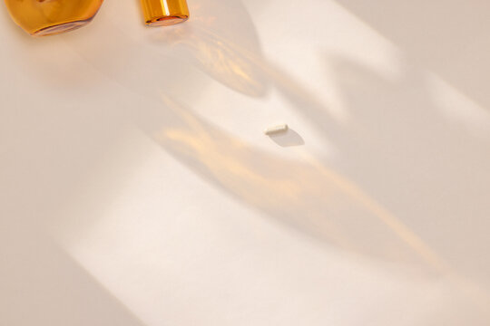 Overhead View of Zinc Pill in Orange Shadows