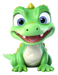 Fototapeta premium PNG Cute baby crocodile background cartoon animal plush.