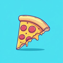 Cartoon pizza slice icon