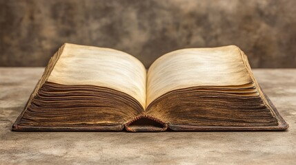 open book with empty pages set against a beige background, symbolizing creative freedom, the potential for new ideas, stories, and artistic inspiration waiting to be filled