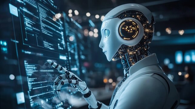 interacting with a smart AI chatbot using command prompts to generate responses, showcasing artificial intelligence and machine learning in real-time conversation and processing