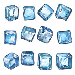 ice cube illustration set on white background