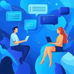 talking with a bubble saying quot