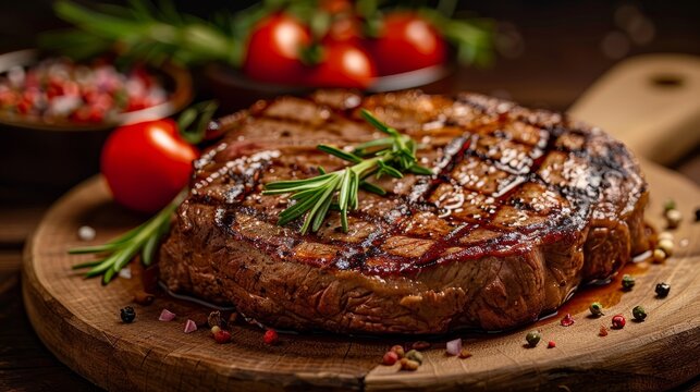 Stunning food photography of a beautifully plated steak with elegant sides showcasing flavor