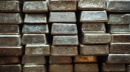 silver bars symbolizing investment in silver commodities and stocks, showcasing the benefits of precious metals for financial security, savings, and long-term asset growth