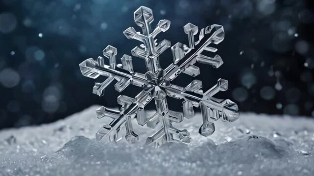 christmas snowflake on snow