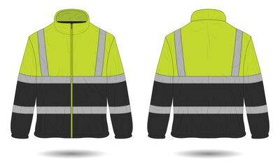 Hi vis work safety jacket mockup