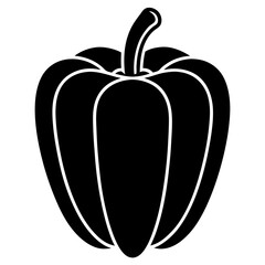 illustration of a bell pepper silhouette on white background