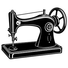sewing machine silhouette on white background