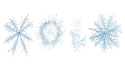 Collection of Beautiful Snow Frost Patterns on Window Panes Generative AI