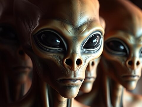 Image of alien figures in a row