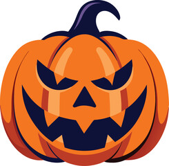 Carved Pumpkin Halloween Jack-o'-Lantern Face Design