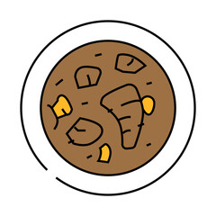 beef bourguignon french cuisine line icon vector. beef bourguignon french cuisine sign. isolated symbol illustration