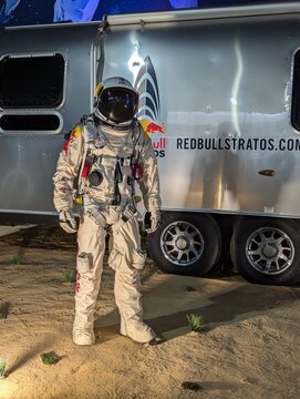 Speyer, Germany - october 3 2024 a spacesuit from Felix Baumgartner used for the red bull stratos project