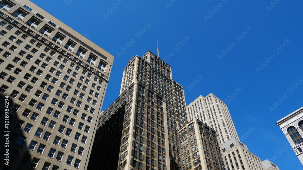 Wall mural chicago downtown skyscraper buildings