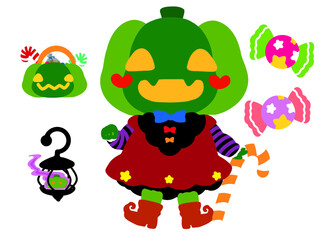 かわいいハロウィンのおばけジャックオランタン