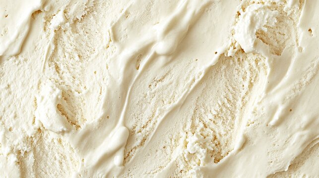 close-up texture of vanilla flavor gelato, featuring the beige surface in a full-frame background, ideal for food banners and showcasing the smooth and creamy indulgence of ice cream - Powered by Adobe