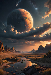 sunrise over the desert