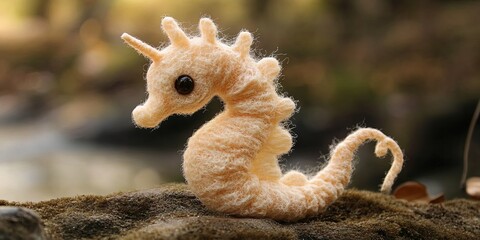 Obraz premium adorable stuffed animal seahorse