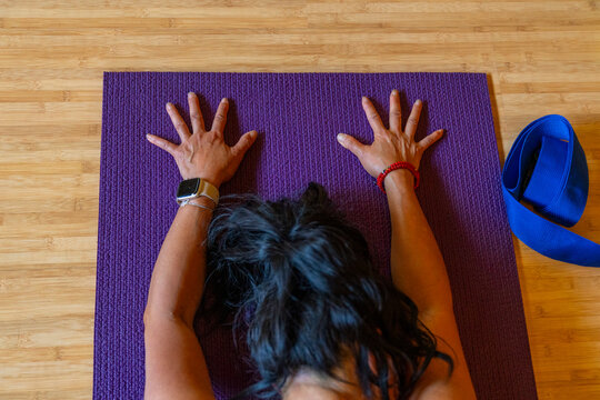 Mature woman doing yoga 