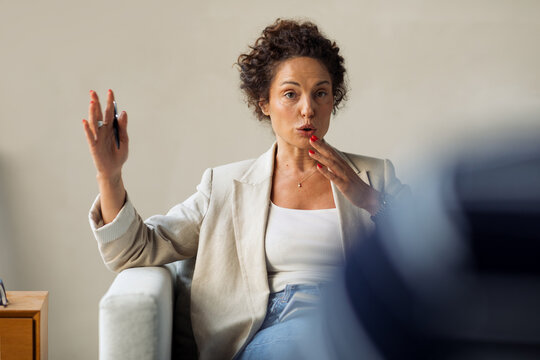 Psychotherapist at work
