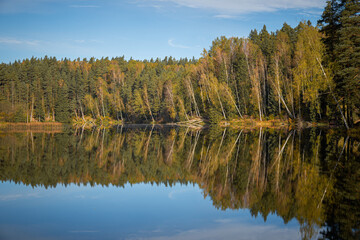 Autumn Color Reflections at the Lake.