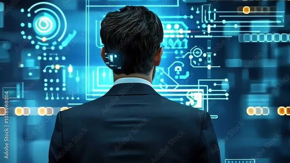 Poster a deep dive into the intersection of technology and humanity, showcasing advancements in artificial 