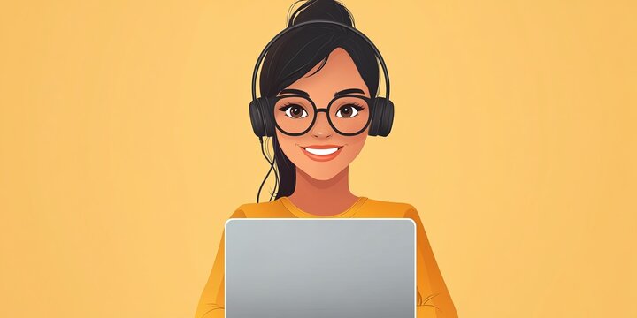 client assistance provided by a happy female customer service representative over the phone focusing on friendly support and professional service in call centers and customer relations