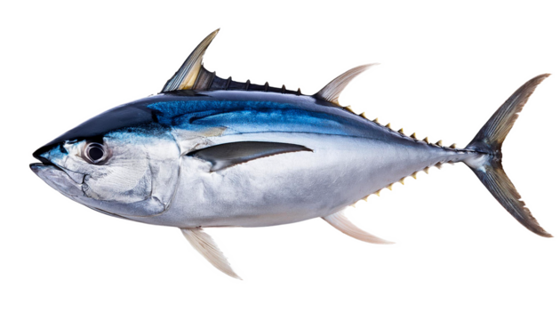 Yellow fin tuna, sea fish, transparent background