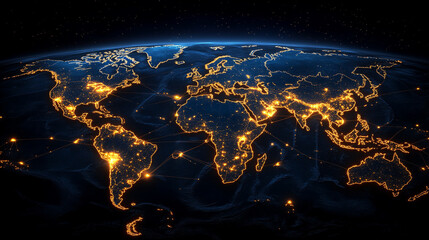 Eastern Asia symbolizes a connected technological future, illustrating networks, innovation, and the fusion of tradition and modernity in the Asian landscape