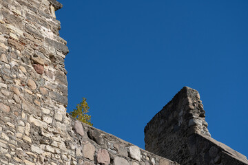 Ancient 18 th century castle walls. Abstract photo.