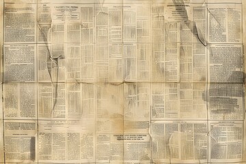 Collage of vintage newspapers, magazines and book pages. Retro grunge style. Aged paper texture for design for print, wallpaper, wrapping paper, textile and scrapbooking