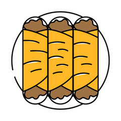 enchiladas mexican cuisine line icon vector. enchiladas mexican cuisine sign. isolated symbol illustration
