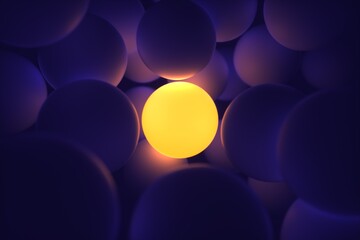 A glowing sphere or ball and illuminating the rest.