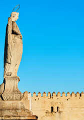 Statue of Saint Raphael the Archangel on the Roman Bridge, Cordoba, Andalusia, Spain.