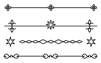 Fototapeta premium Classic Minimalistic Decorative Divider Line Vectors. Enhance your design projects with these classic decorative divider line vectors. Perfect for adding a touch of elegance to invitations, documents,