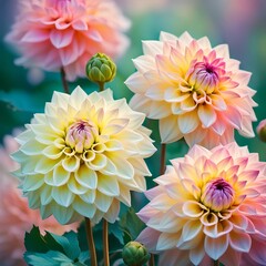Obraz premium pink and yellow dahlia flowers