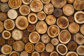 Wooden Wall Decor with Circular Wood Slices