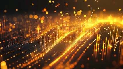 Fototapeta premium Golden Glittering Lights on Dark Background