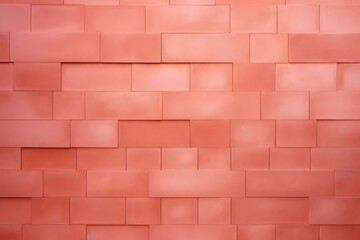 Obraz premium Rough grunge pink brick wall texture background. Peach fuzz color. Old light stone, brickwork. Backdrop por design, wallpaper, banner, card