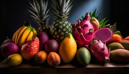 Assortment of tropical fruits