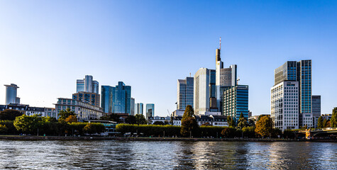 Fototapeta premium city skyline at sunset Frankfurt am Main