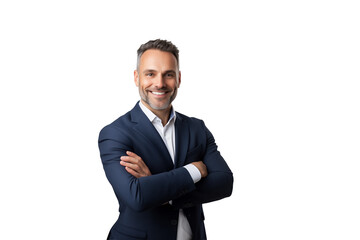 Businessman isolated on transparent white background, png.