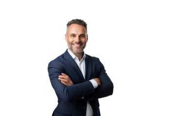 Businessman isolated on transparent white background, png.