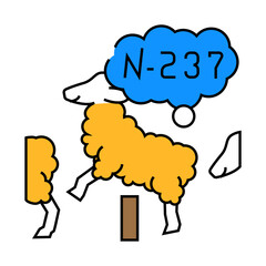 counting sheep sleep night line icon vector. counting sheep sleep night sign. isolated symbol illustration