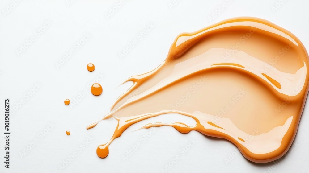 Poster orange paint splatter on white canvas showing vibrant texture and fluid motion in artistic design