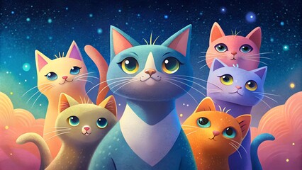 a group of cute cats